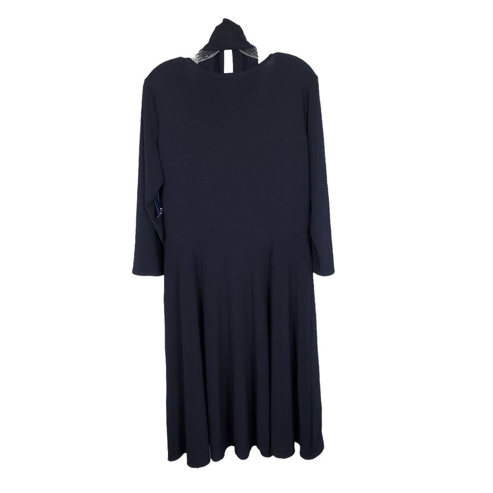 Chaps NWT Size XL Dress V-neck Surplice Liquid Jersey Palm Beach Belt Full Hem - Picture 3 of 10